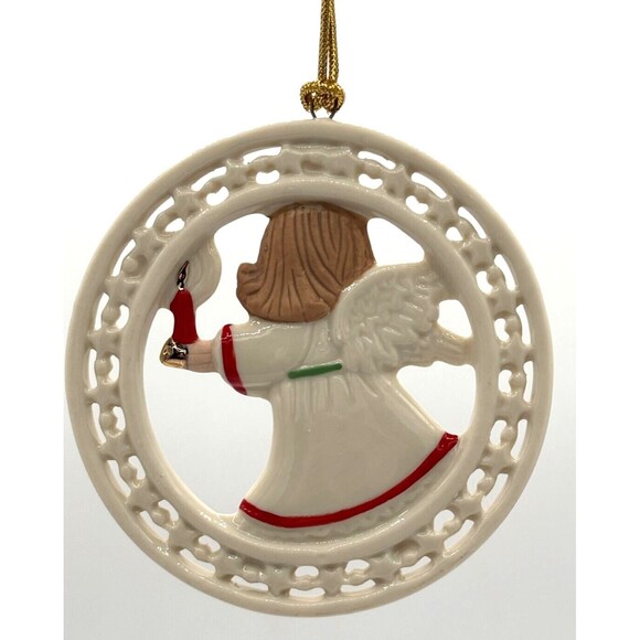 Lenox Pierced Figural Angel Christmas Ornament Bone China 24K‎ Gold Accent 3.5" - Picture 9 of 16
